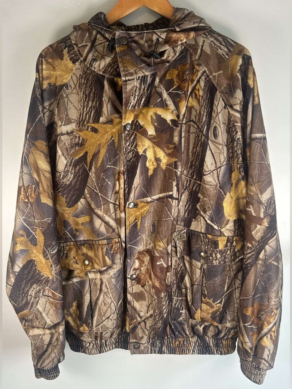 Whitewater Outdoors Men’s Jacket L Camo Realtree Hardwoods Gray Fleece Like New